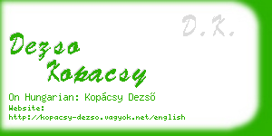 dezso kopacsy business card