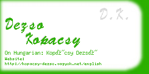 dezso kopacsy business card